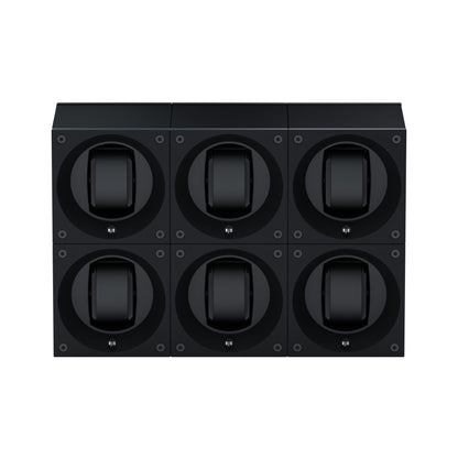 Masterbox 6 montres Aluminium Noir : écrin rotatif pour montre automatique