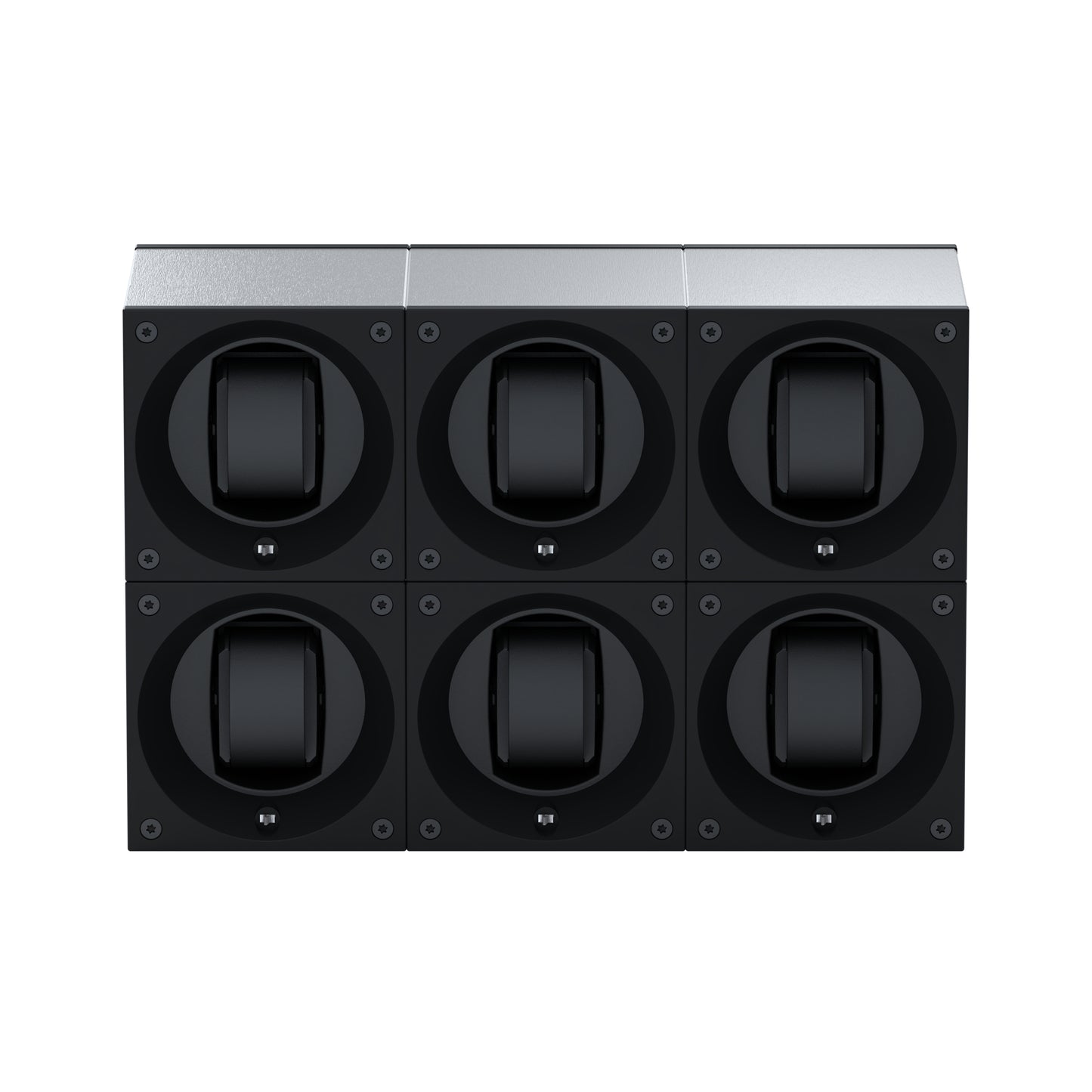 Masterbox 6 montres Aluminium Brossé : écrin rotatif pour montre automatique