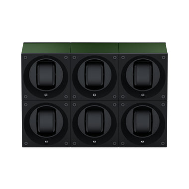 Masterbox 6 montres Aluminium Vert Foncé : écrin rotatif pour montre automatique