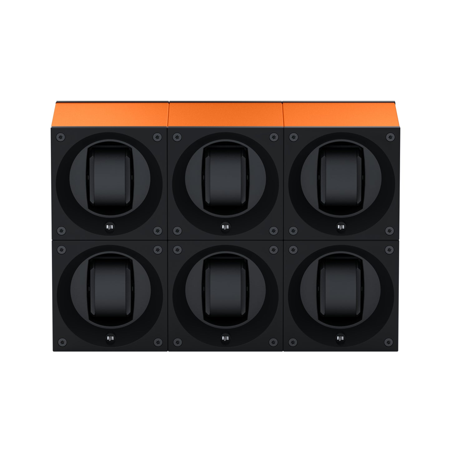 Masterbox 6 montres Aluminium Orange : écrin rotatif pour montre automatique