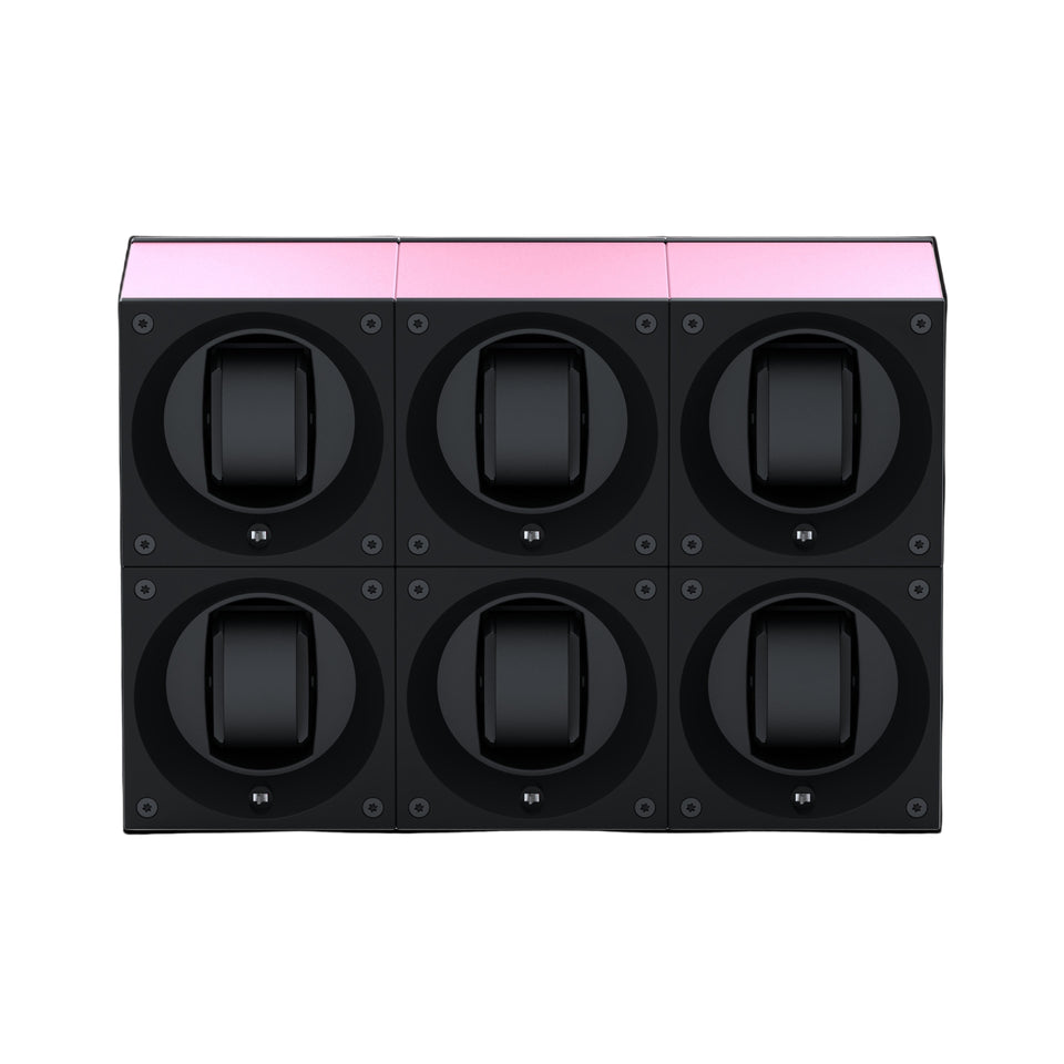 Masterbox 6 montres Aluminium Rose : écrin rotatif pour montre automatique