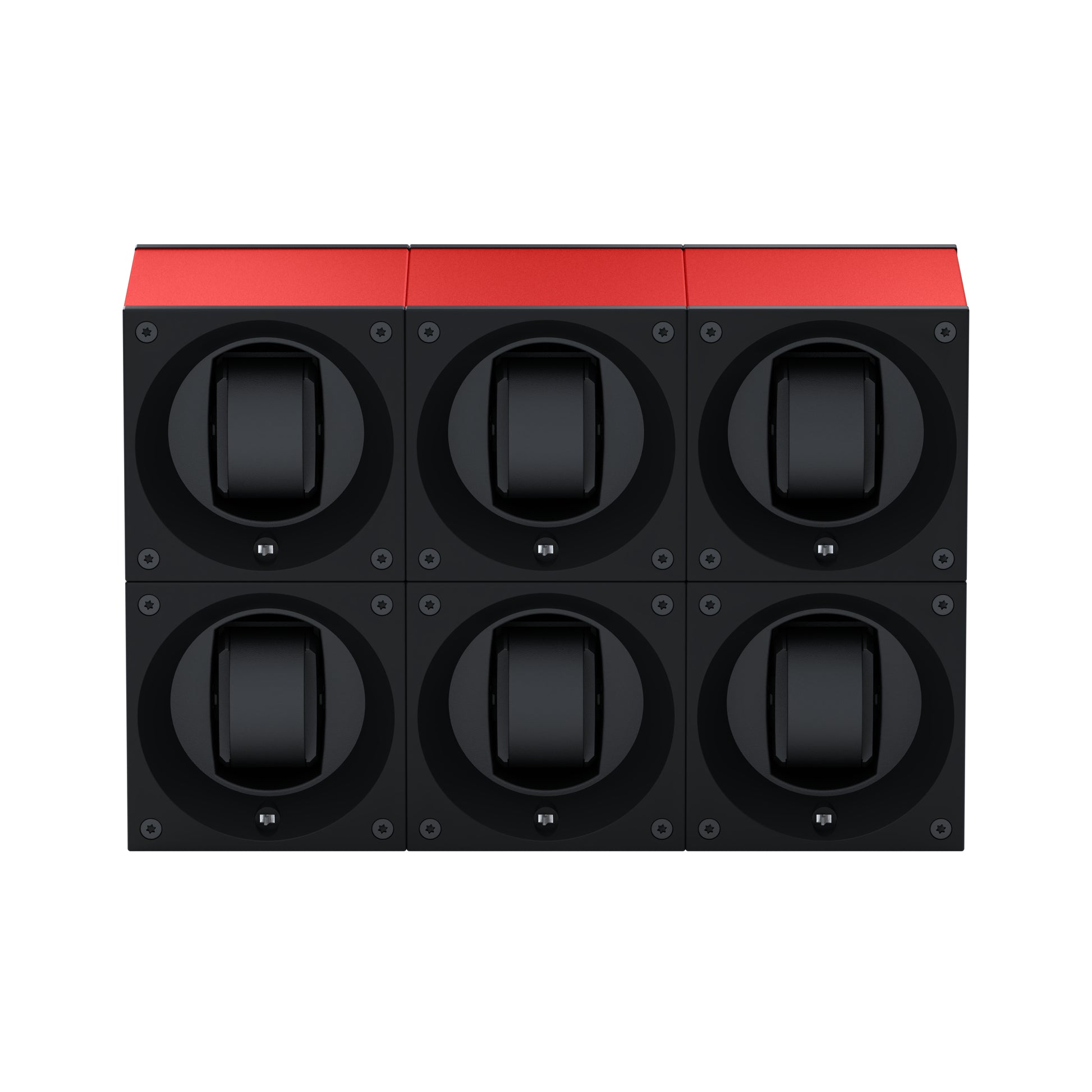 Masterbox 6 montres Aluminium Rouge : écrin rotatif pour montre automatique