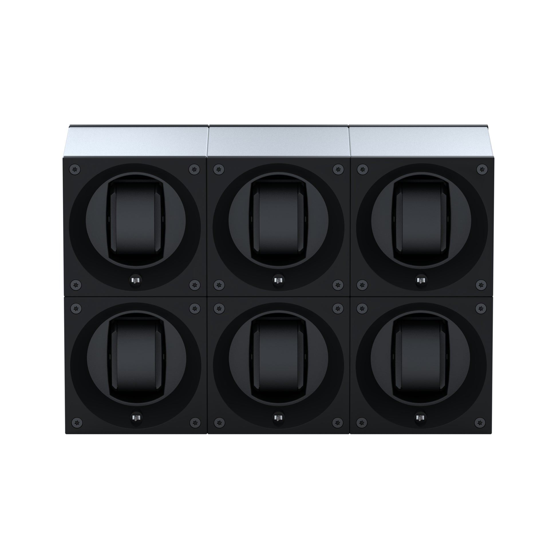 Masterbox 6 montres Aluminium Argent : écrin rotatif pour montre automatique