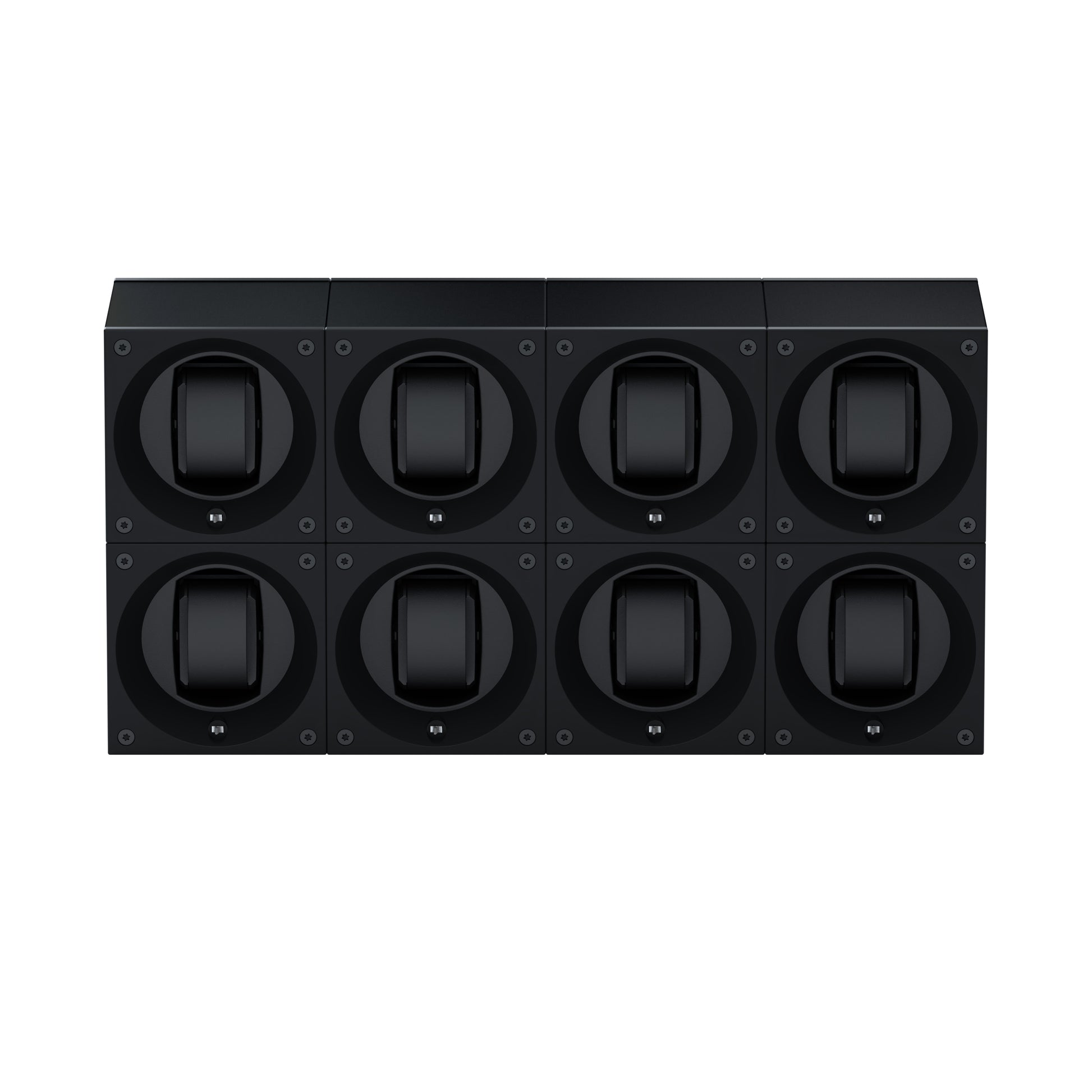 Masterbox 8 montres Aluminium Noir : écrin rotatif pour montre automatique