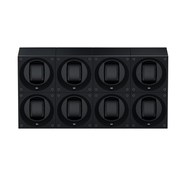 Masterbox 8 montres Aluminium Noir : écrin rotatif pour montre automatique