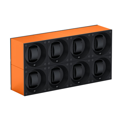 Remontoir montre automatique : Masterbox 8 montres Aluminium Orange