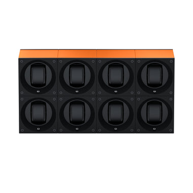 Masterbox 8 montres Aluminium Orange : écrin rotatif pour montre automatique