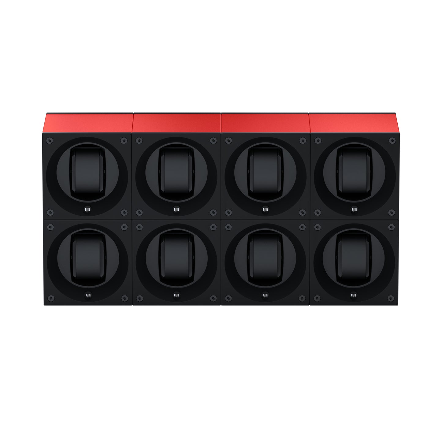 Masterbox 8 montres Aluminium Rouge : écrin rotatif pour montre automatique