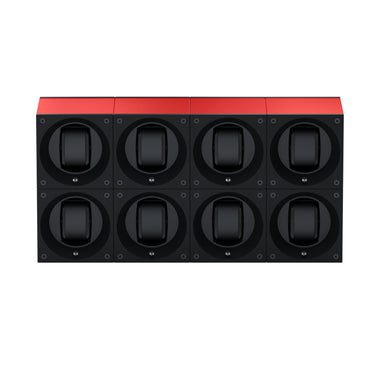 Masterbox 8 montres Aluminium Rouge : écrin rotatif pour montre automatique