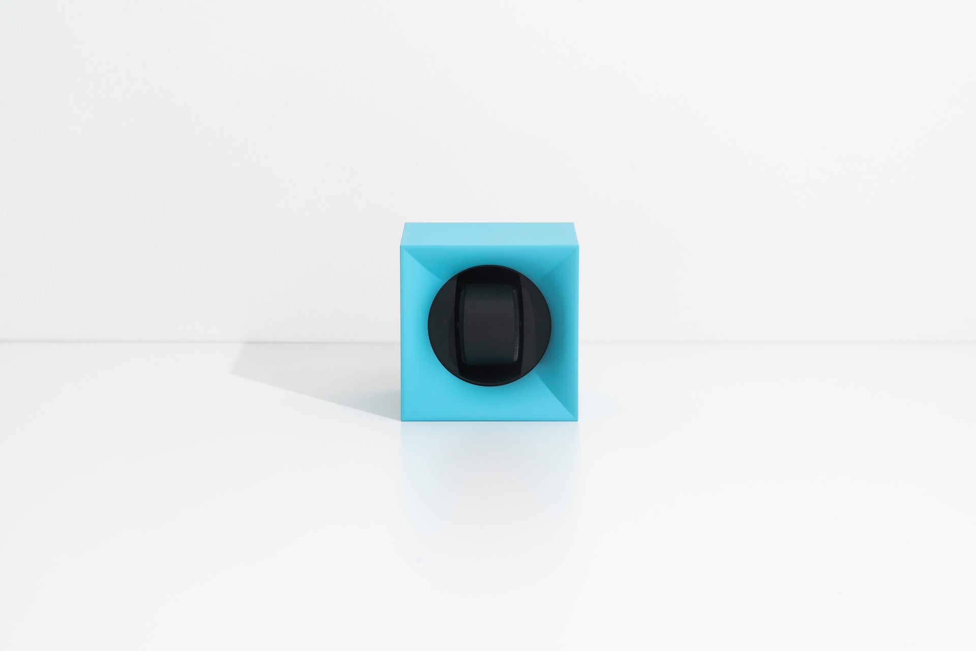 Startbox turquoise : écrin rotatif pour montre automatique design