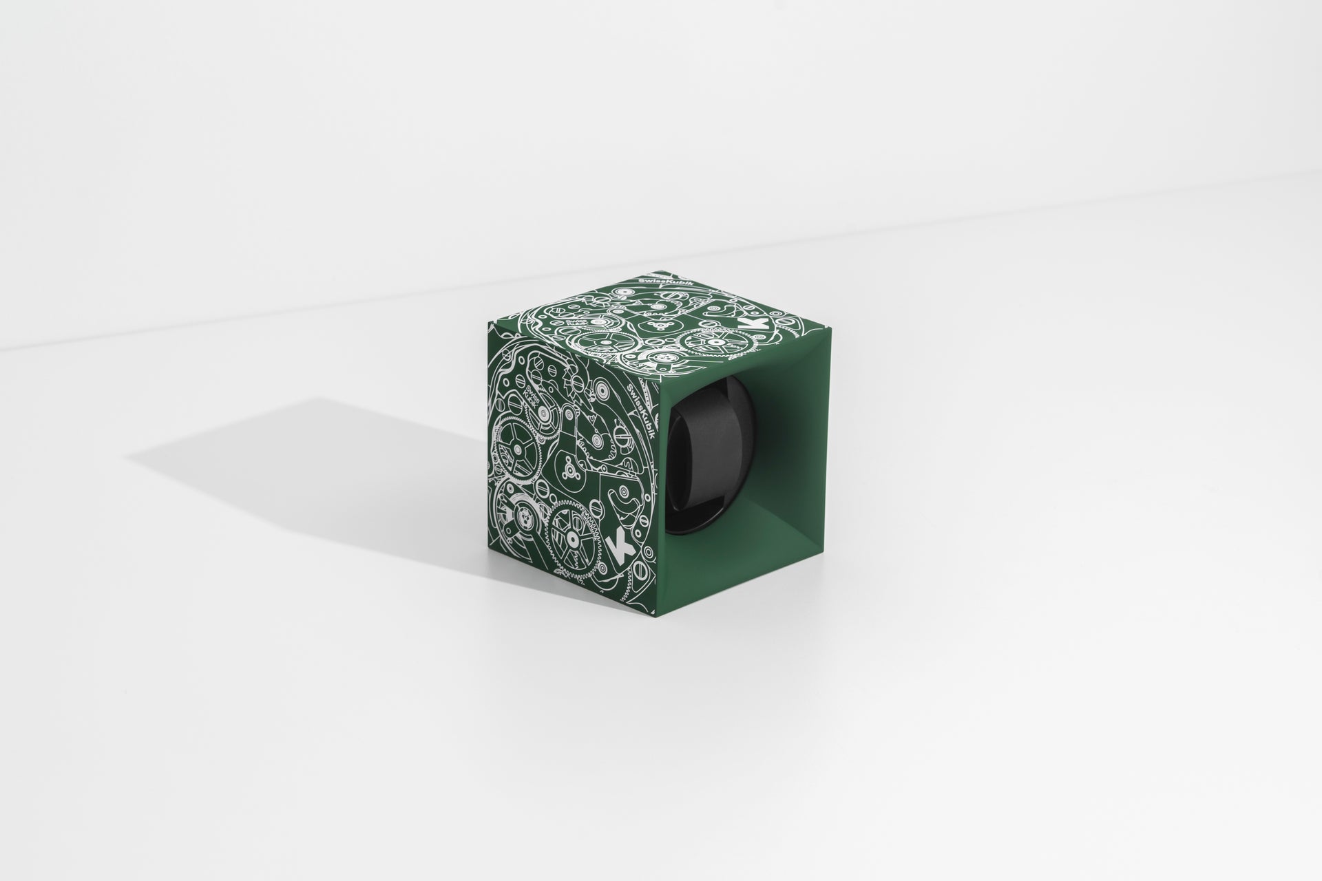 Startbox Vert Mouvement Blanc : écrin rotatif pour montre automatique design